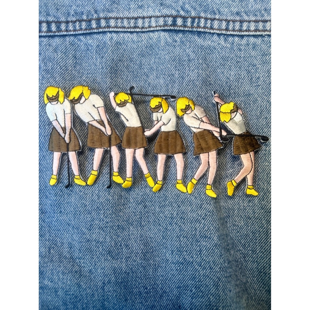 Golf Swing Girl Woman Iron on Patch Embroidered Applique Golfing Sport DIY Craft
